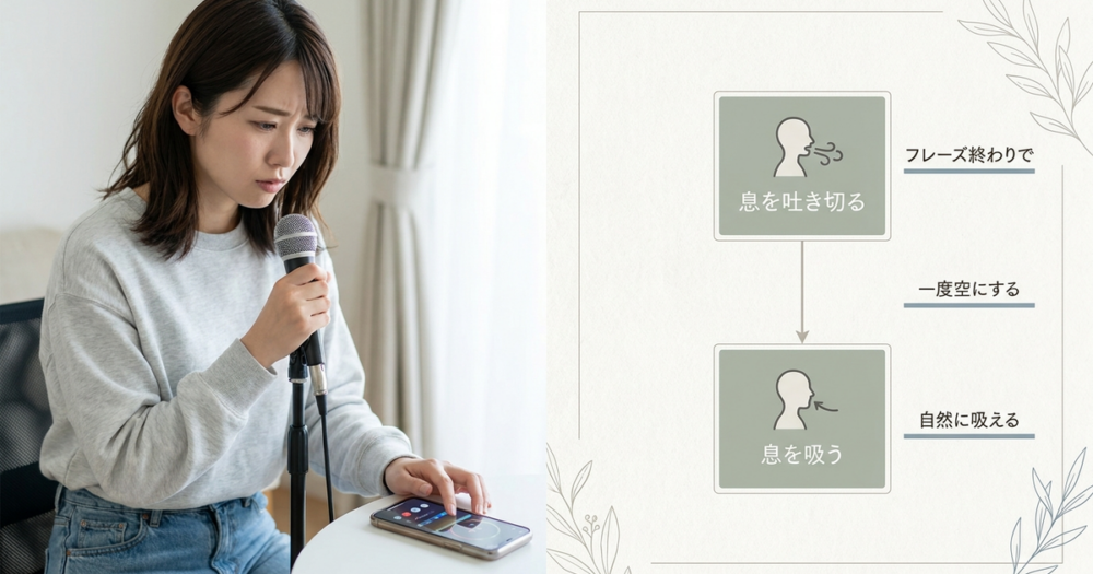 息を吐き切るタイミングと、吸うタイミングの正しい順序