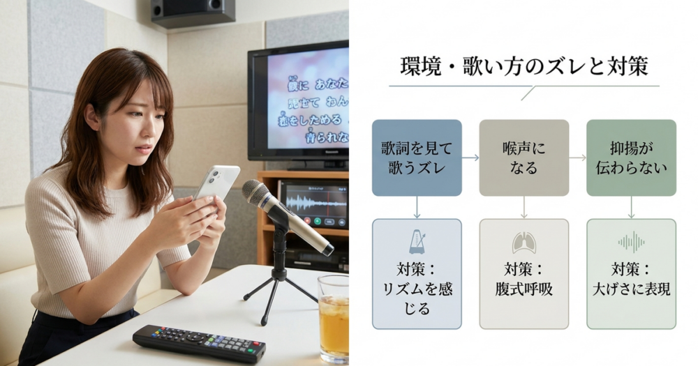 録音が下手に聞こえる原因②環境・歌い方のズレと対策